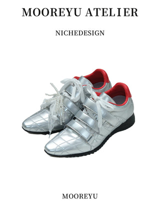 silver lace sneakers