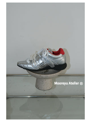 silver lace sneakers