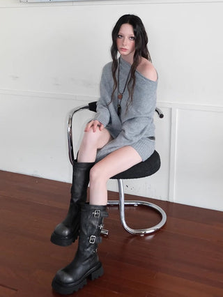 buckle knight boots