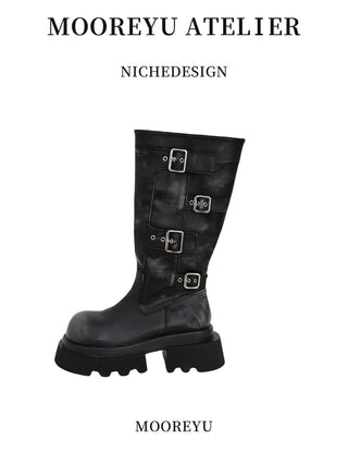 buckle knight boots