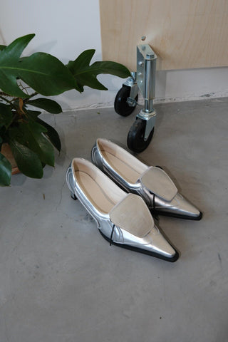 silver pointed heels