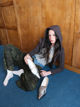 silver pointed heels