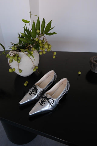 silver pointed heels