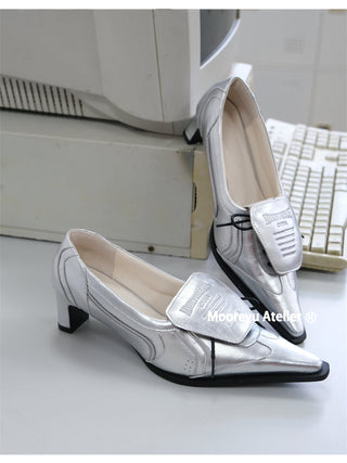 silver pointed heels