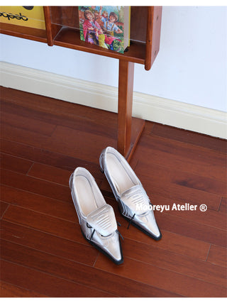 silver pointed heels