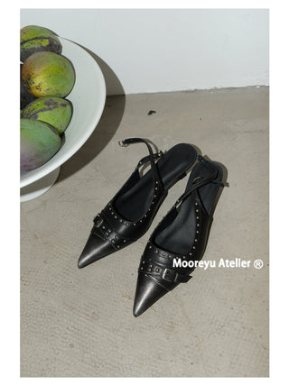 red stiletto mules