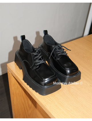 black square loafers