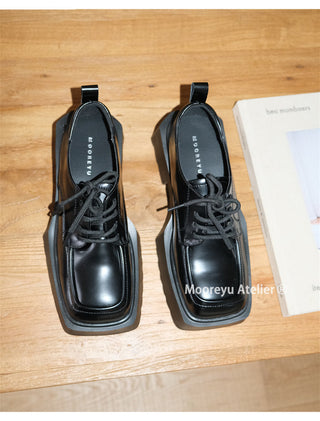 black square loafers
