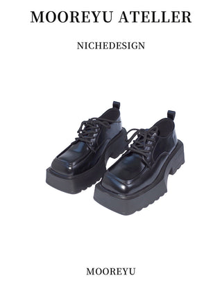 black square loafers