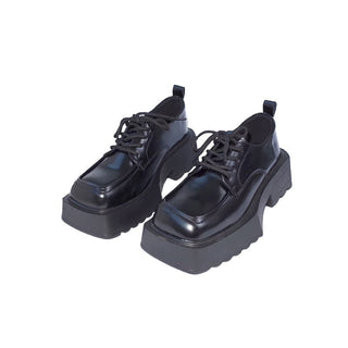black square loafers