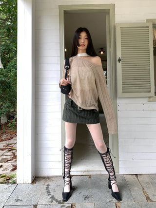 mesh knee boots
