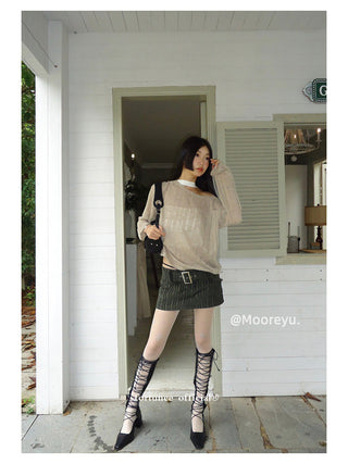 mesh knee boots