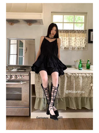mesh knee boots
