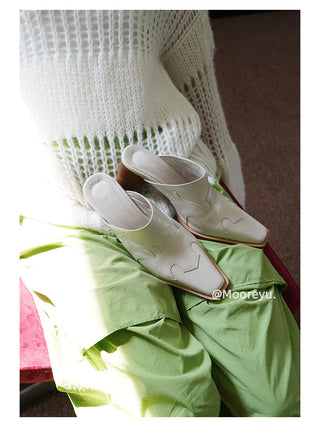 silver platform mules