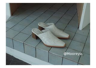 silver platform mules