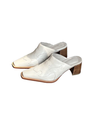 silver platform mules