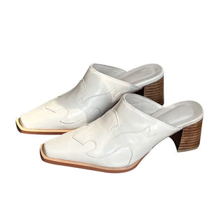 silver platform mules