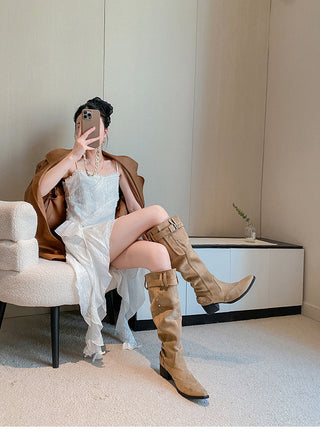 Below Knee Suede Boots