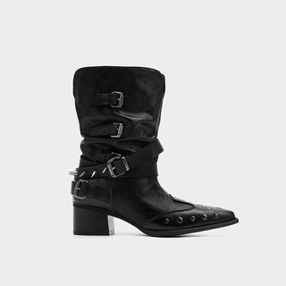 Riveted Denim Short Boots