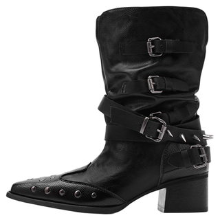 Riveted Denim Short Boots