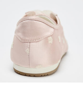 Embroidered Low Heel Flats