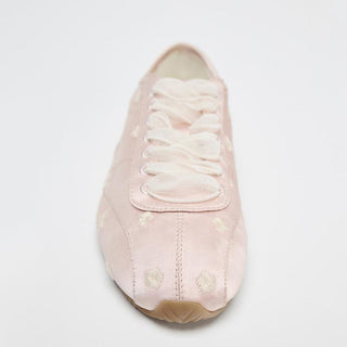 Embroidered Low Heel Flats