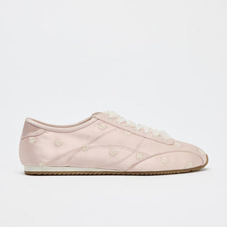Embroidered Low Heel Flats