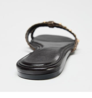 Knitted Belt Flat Slippers
