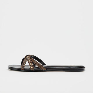 Knitted Belt Flat Slippers