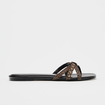 Knitted Belt Flat Slippers