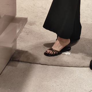 Knitted Belt Flat Slippers