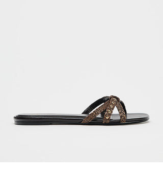 Knitted Belt Flat Slippers