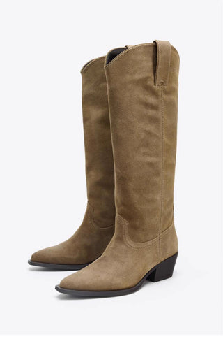 Chunky Heel Cowboy Boots