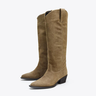 Chunky Heel Cowboy Boots