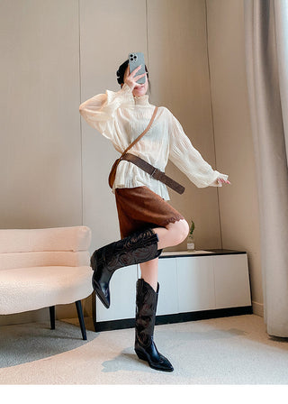 Embroidered Western Cowboy Boots