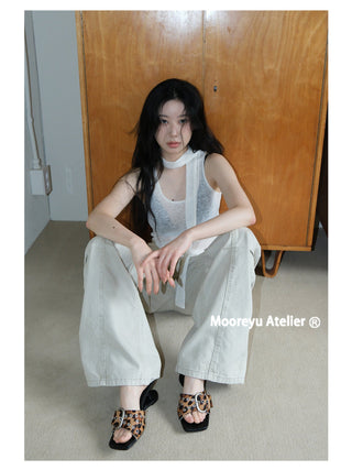 One-strap Horse Fur Sandals