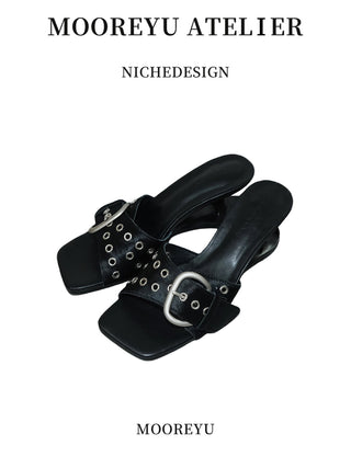 One-strap Horse Fur Sandals