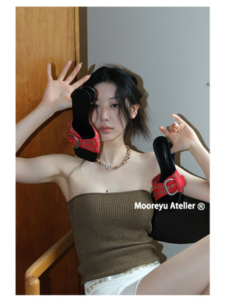 One-strap Horse Fur Sandals