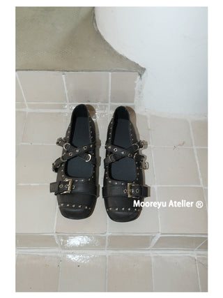 Cross Buckle Ballet Flats