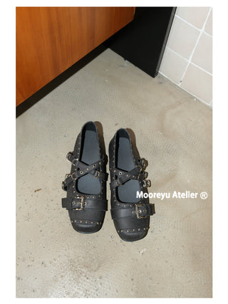 Cross Buckle Ballet Flats
