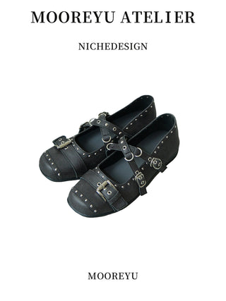 Cross Buckle Ballet Flats