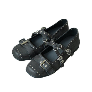 Cross Buckle Ballet Flats