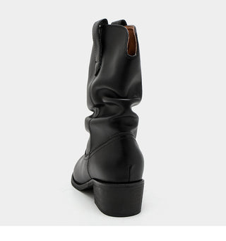 Pleated Pile Ankle Boots