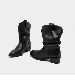 Pleated Pile Ankle Boots