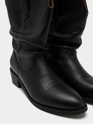 Pleated Pile Ankle Boots