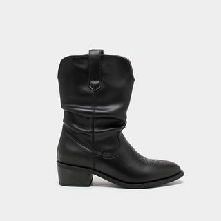 Pleated Pile Ankle Boots