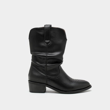 Pleated Pile Ankle Boots
