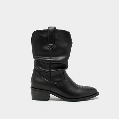 Pleated Pile Ankle Boots