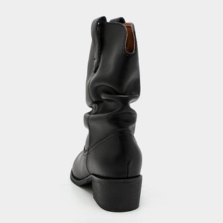 Pleated Pile Ankle Boots