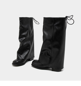 Black Chunky Heel Boots